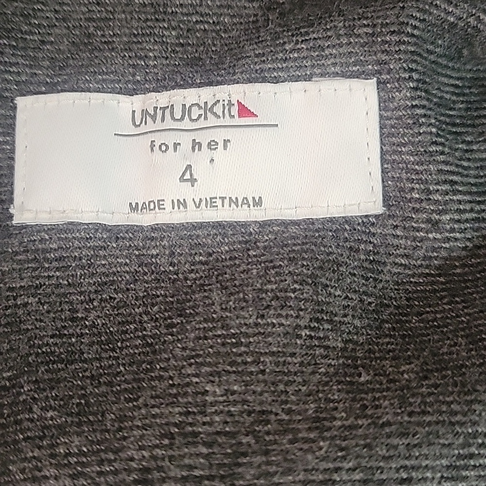 UNTUCKit Charcoal Long Sleeve Dress, Size 4 - Picture 3 of 5